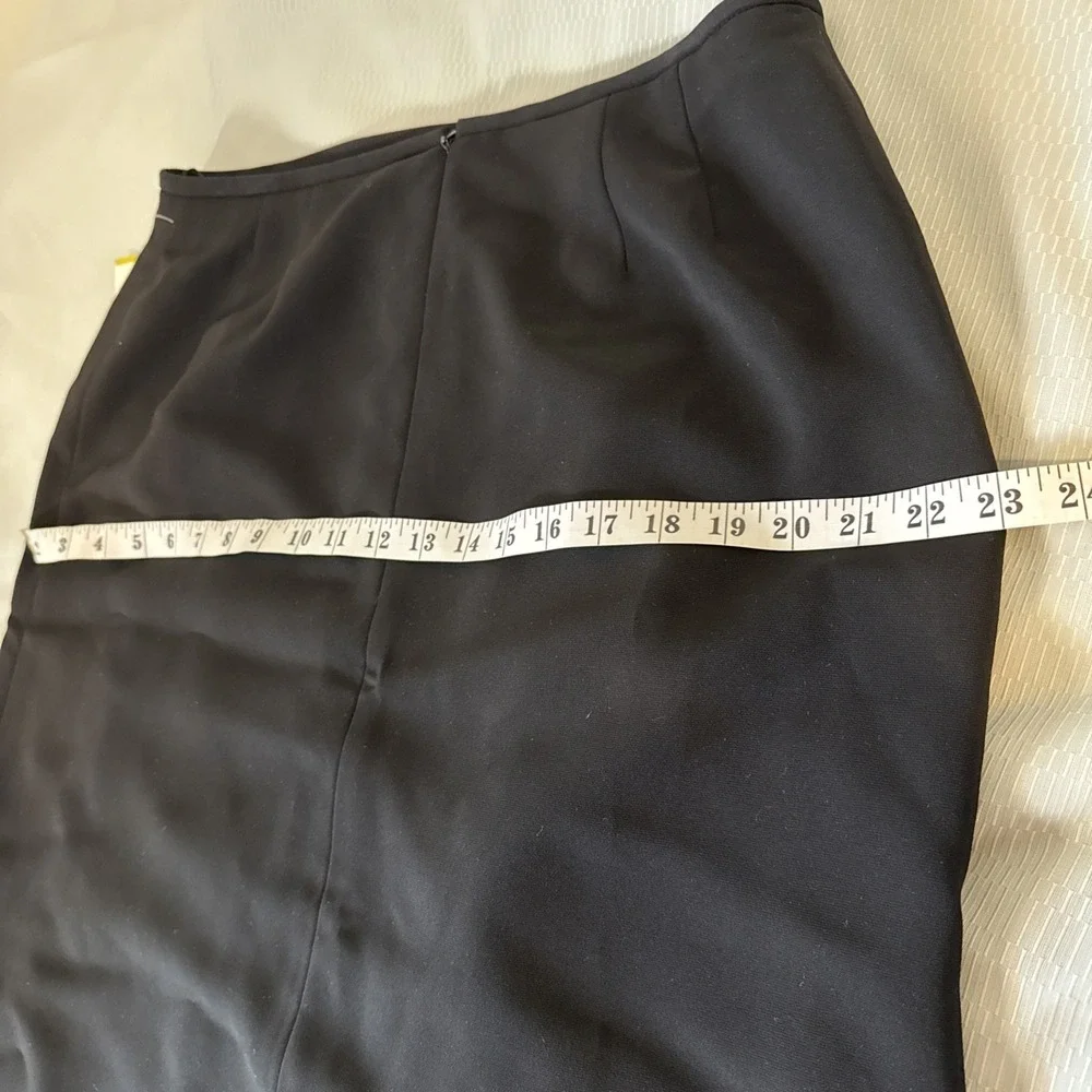 Le Suit Skirt Womens 14 Black Midi Lined Straight Pencil Office Career Casual
